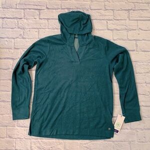 GAIAM Easy Fit Deep Teal Hooded Sweatshirt Super Soft Lightweight Size Med NWT